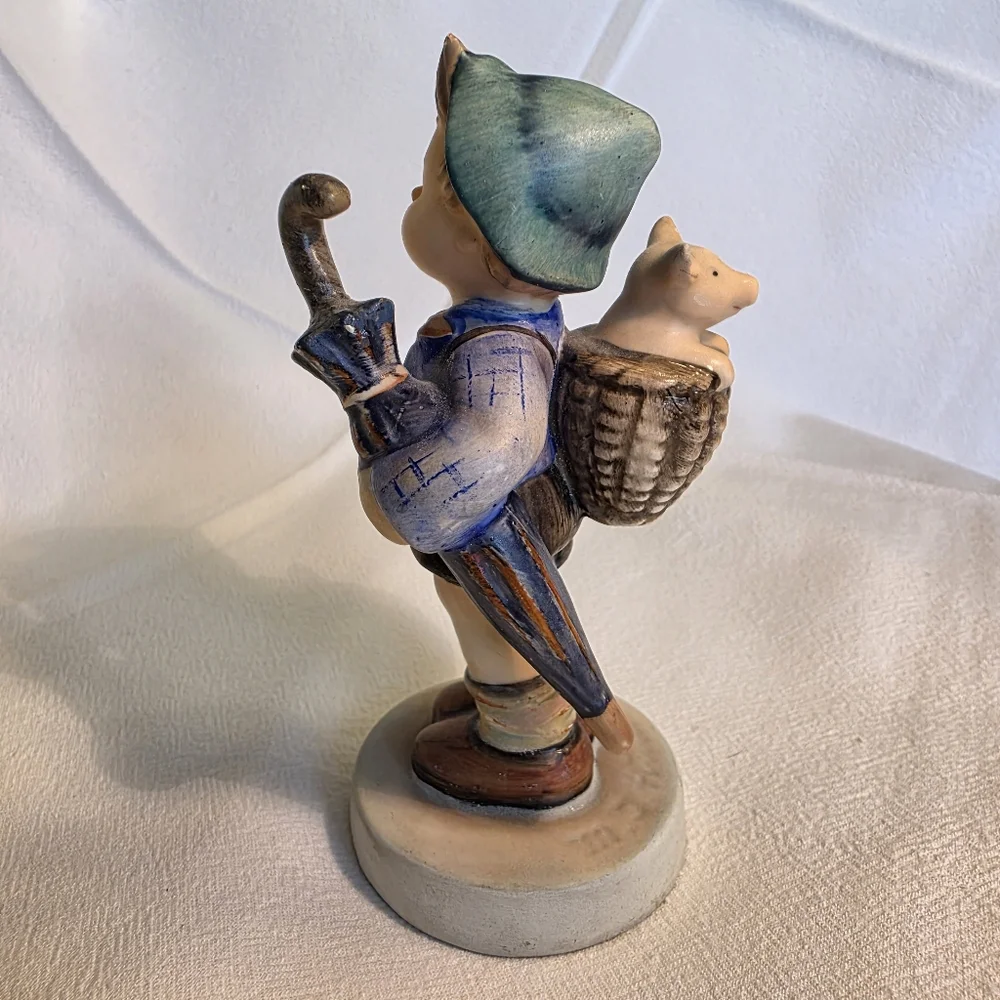 Vintage Goebel Hummel Home From The Market Figurine Boy Basket Pig TMK 3 RARE